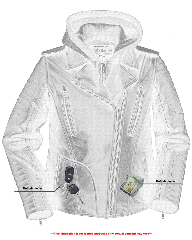 DS877 Women's M/C Jacket with Rub-Off Finish-Daniel Smart Mfg - Retail