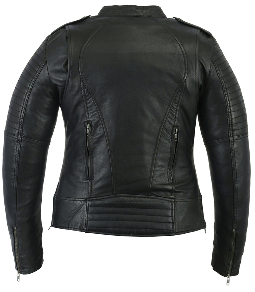 DS893 Women's Updated Biker Style Jacket-Daniel Smart Mfg - Retail