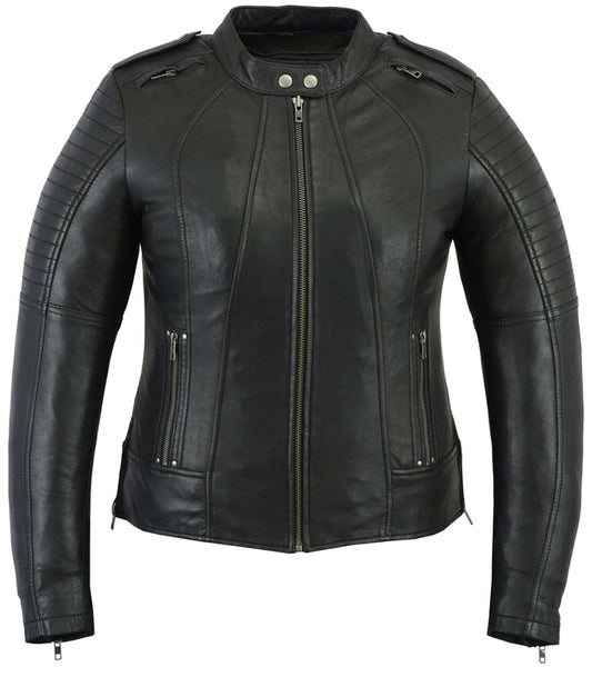 DS893 Women's Updated Biker Style Jacket-Daniel Smart Mfg - Retail