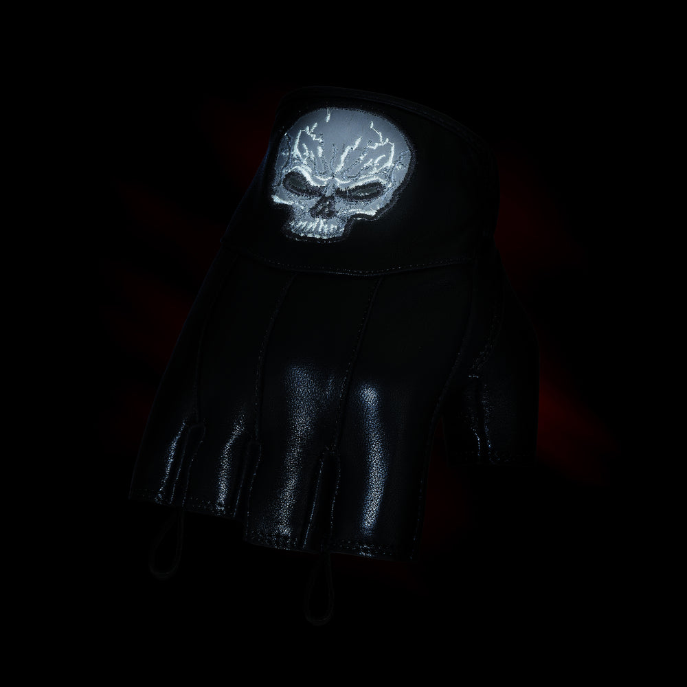 DS98 Reflective Skull Fingerless Glove-Daniel Smart Mfg - Retail