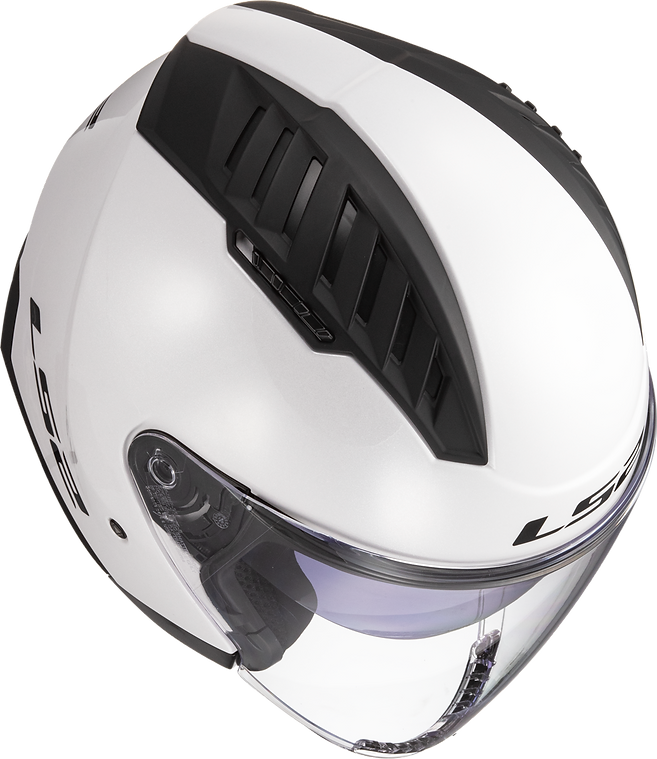 Copter Solid Open Face Motorcycle Helmet W/ SunShield Gloss White