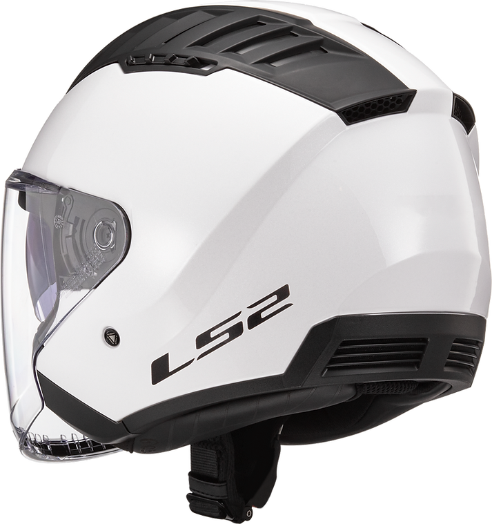 Copter Solid Open Face Motorcycle Helmet W/ SunShield Gloss White