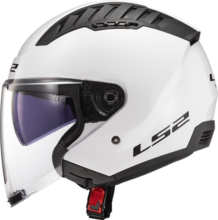 Copter Solid Open Face Motorcycle Helmet W/ SunShield Gloss White