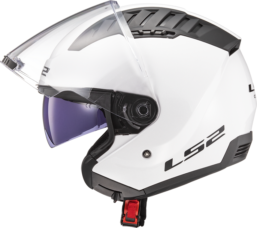 Copter Solid Open Face Motorcycle Helmet W/ SunShield Gloss White