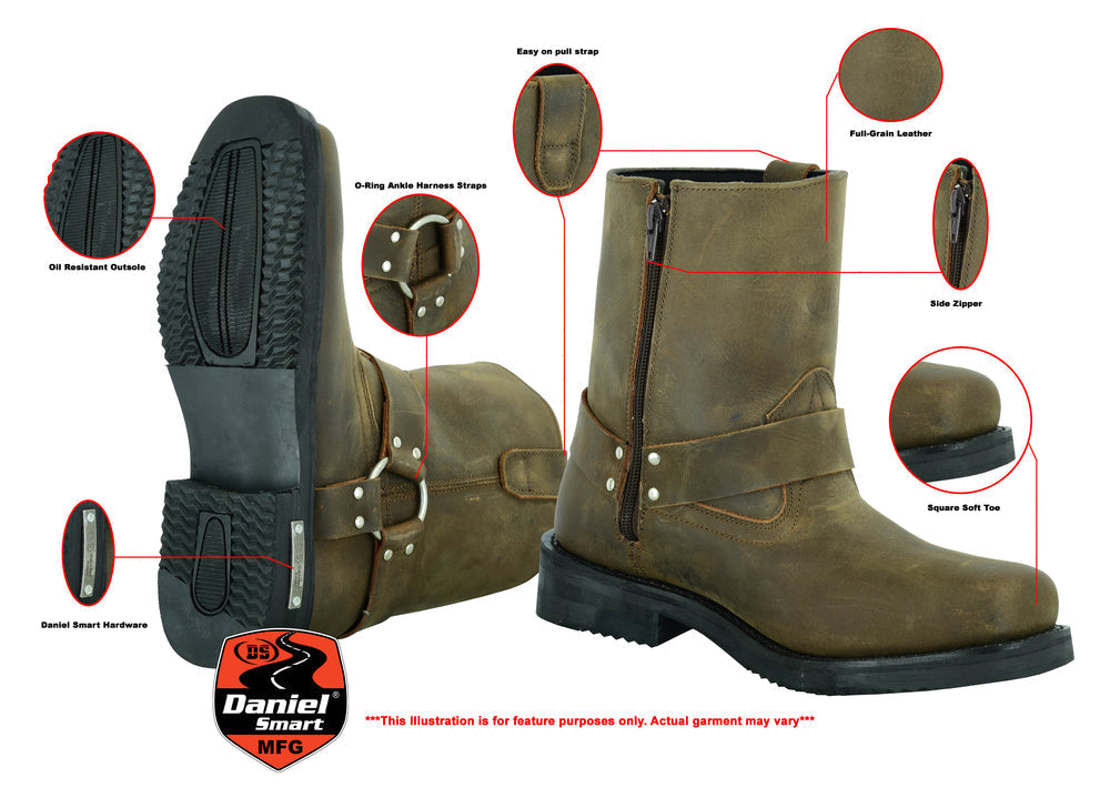 Equalizer 6 - Men's Leather Motorcycle Boots-Mens Motorcycle Boots-Daniel Smart Mfg - Retail