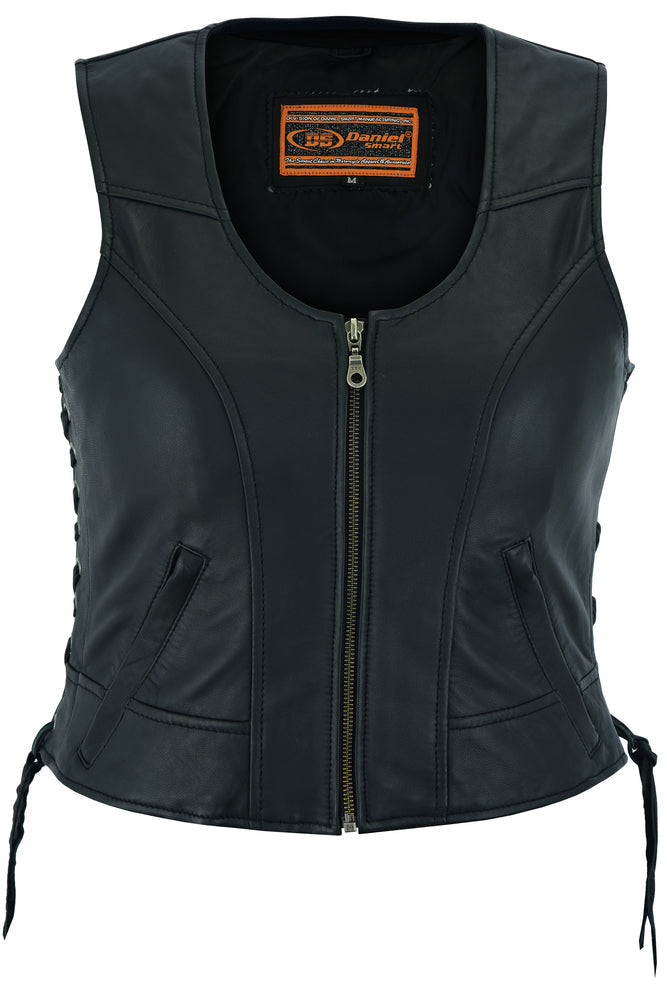 Feather - Women's Leather Vest-Womens Leather Vests-Daniel Smart Mfg - Retail