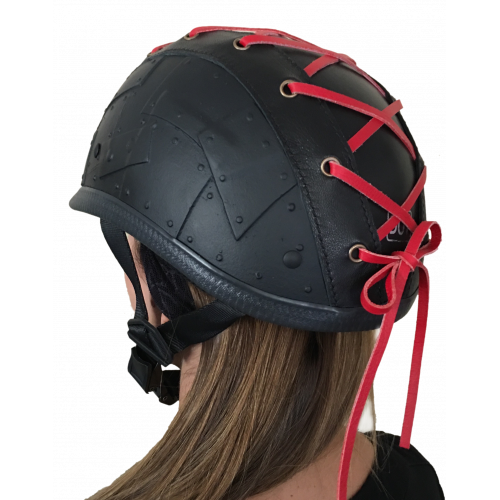belt themed motorcycle helmets Fit 2B Tied: Corset-Inspired DOT Half Badass Helmet