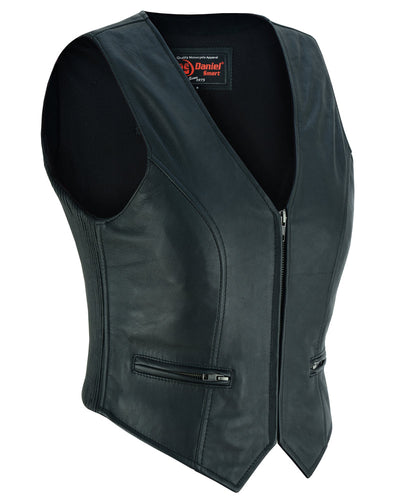 Flare - Women's Leather Vest-Womens Leather Vests-Daniel Smart Mfg - Retail