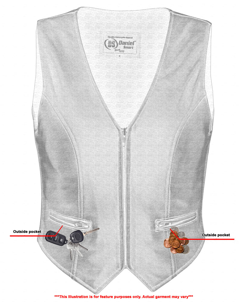 Flare - Women's Leather Vest-Womens Leather Vests-Daniel Smart Mfg - Retail