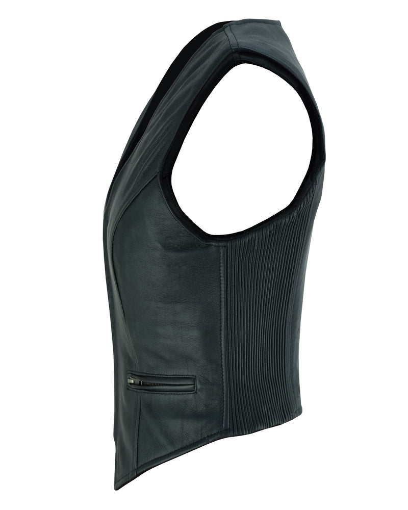 Flare - Women's Leather Vest-Womens Leather Vests-Daniel Smart Mfg - Retail