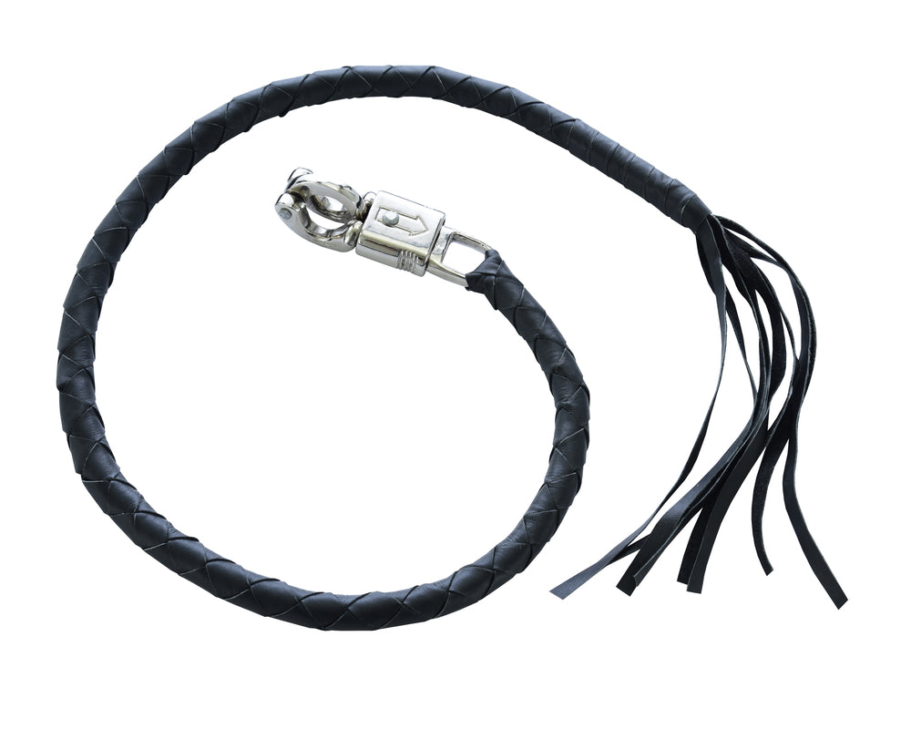 GBW201 Leather Biker Whip - Black-Get Back Whips-Daniel Smart Mfg - Retail