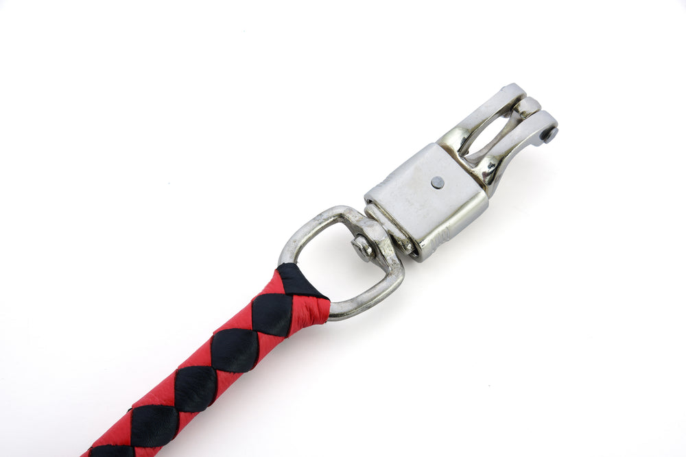 GBW203 Leather Biker Whip-Red/Black-Daniel Smart Mfg - Retail