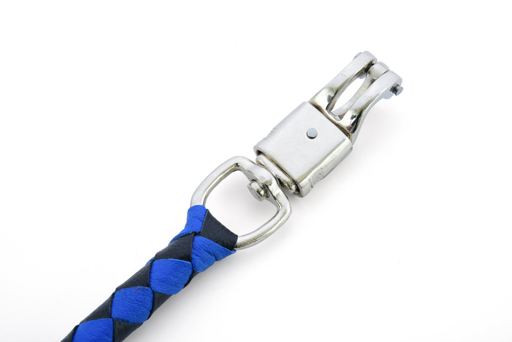 GBW205 Leather Biker Whip-Blue/Black-Get Back Whips-Daniel Smart Mfg - Retail
