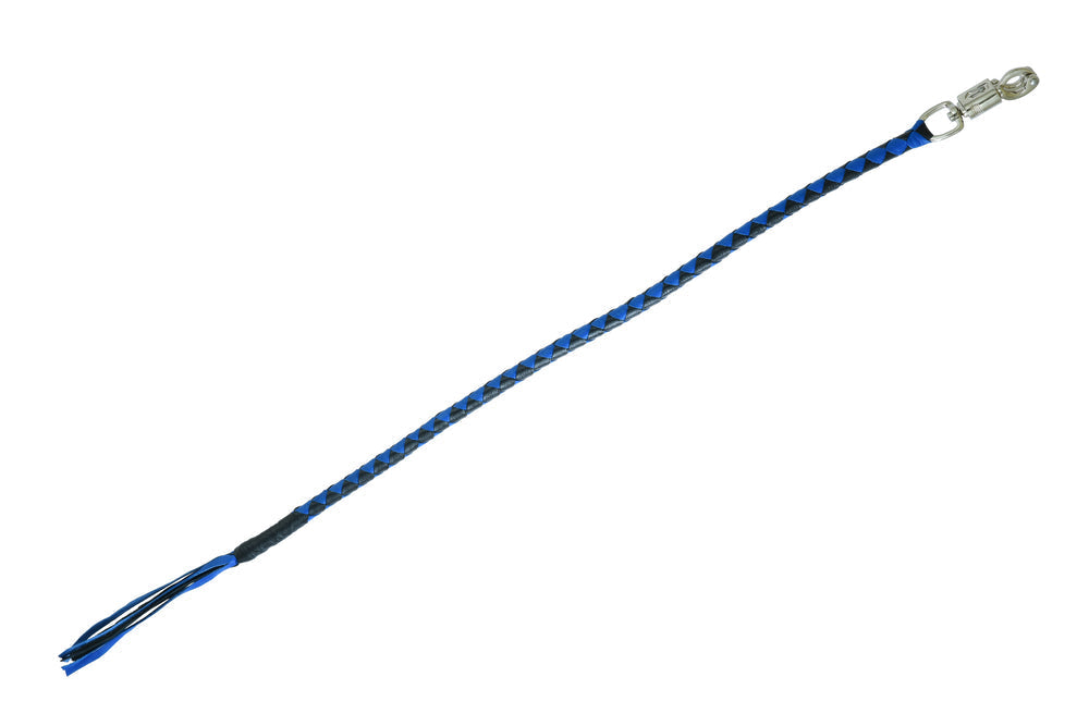 GBW205 Leather Biker Whip-Blue/Black-Get Back Whips-Daniel Smart Mfg - Retail