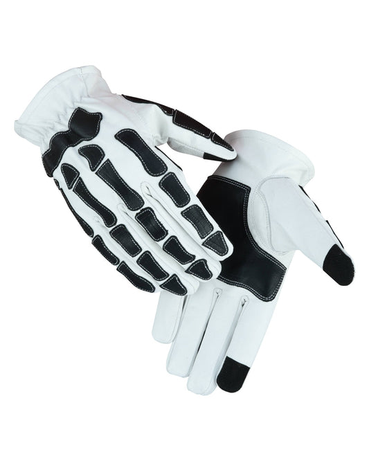 Glove Grace White and Black Skeleton Hand Riding Glove-Daniel Smart Mfg - Retail