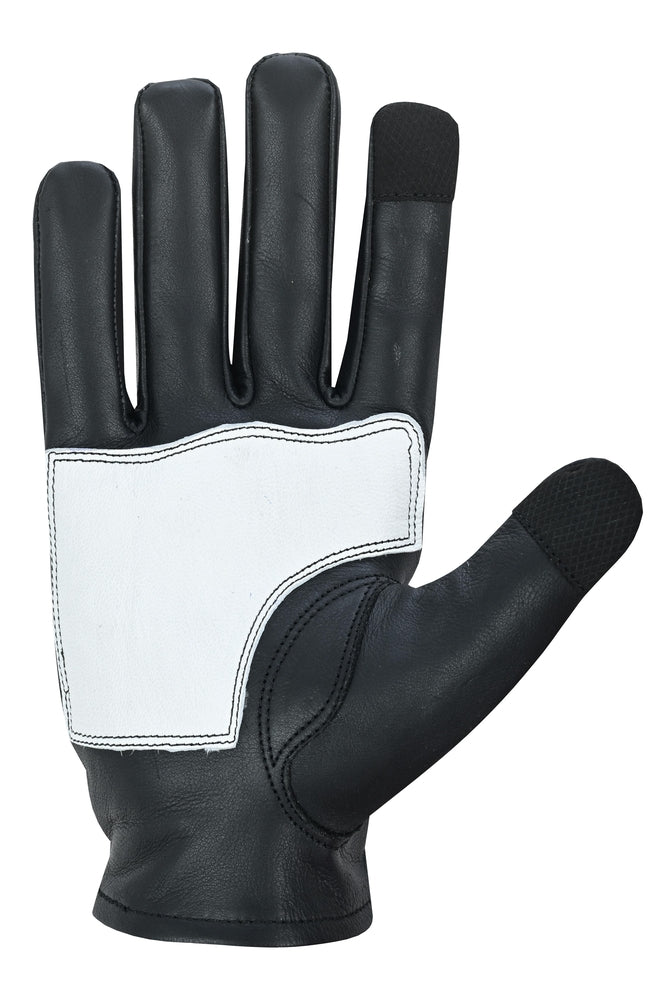 Glow Bones Black and White Leather Skeleton Glove-Daniel Smart Mfg - Retail