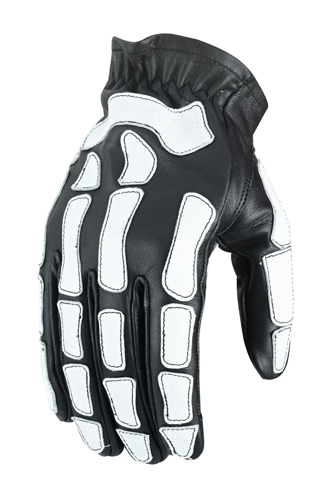 Glow Bones Black and White Leather Skeleton Glove-Daniel Smart Mfg - Retail