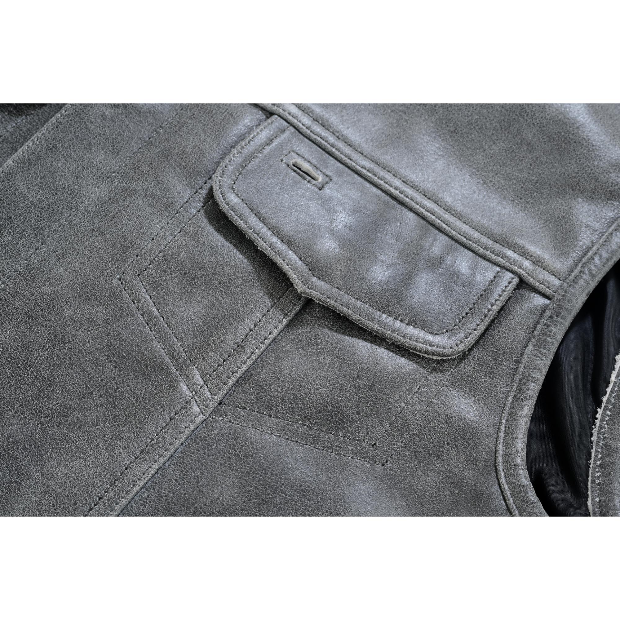 Gravon Men's Motorcycle Leather Vest