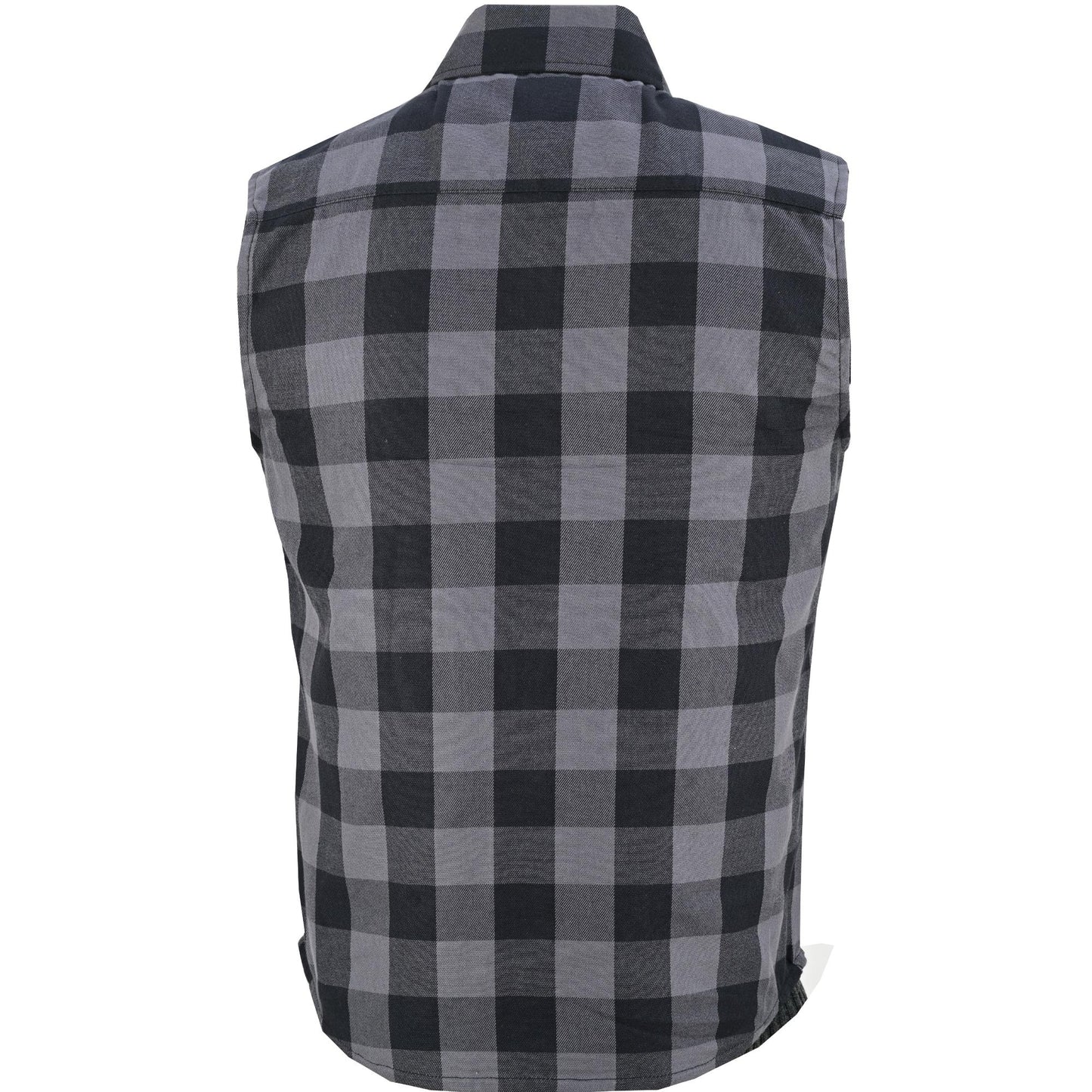 Gray Champ Men's Gray Black Sleeveless Flannel-Daniel Smart Mfg - Retail