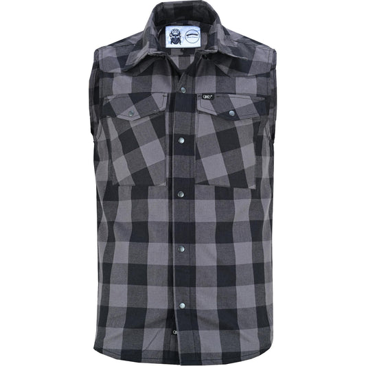 Gray Champ Men's Gray Black Sleeveless Flannel-Daniel Smart Mfg - Retail