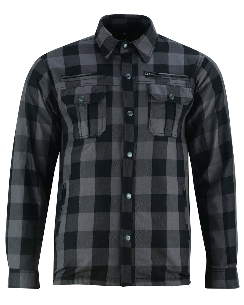 Gray Racer Armored Mens flannel Shirt-Flannels-Daniel Smart Mfg - Retail