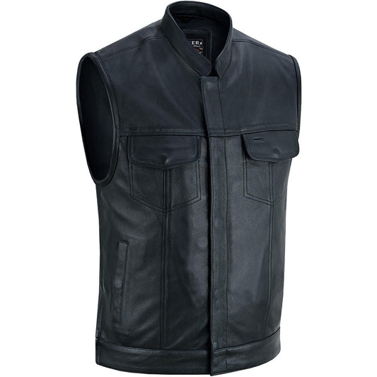 Gunslinger Leather Biker Vest-Daniel Smart Mfg - Retail