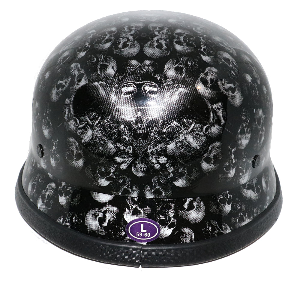 H81 Novelty German Grey Skull Gloss Black - Non DOT-Daniel Smart Mfg - Retail