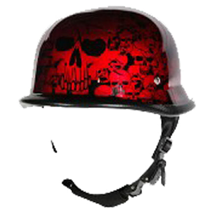 H82 Novelty German Burgundy Skull Graveyard - Non DOT-Daniel Smart Mfg - Retail