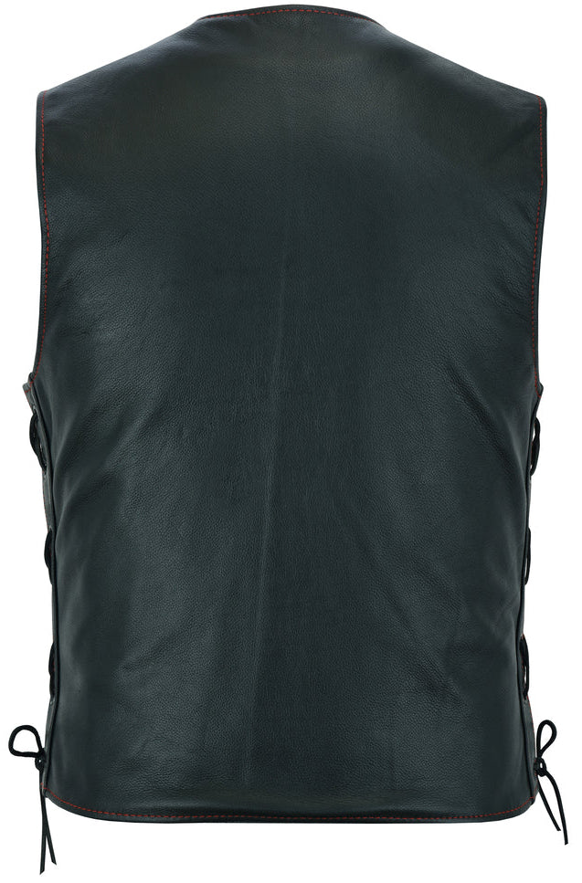 Honor - Men's Motorcycle Leather Vest-Mens Leather Vests-Daniel Smart Mfg - Retail