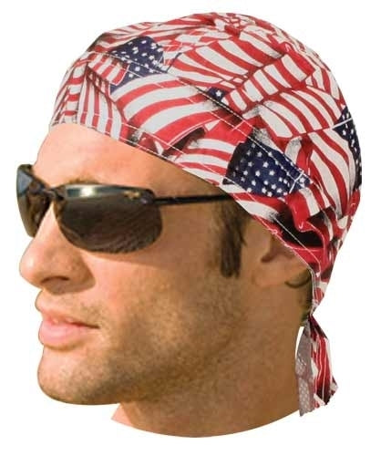 HW2672 Headwrap Tossed American Flag-Daniel Smart Mfg - Retail