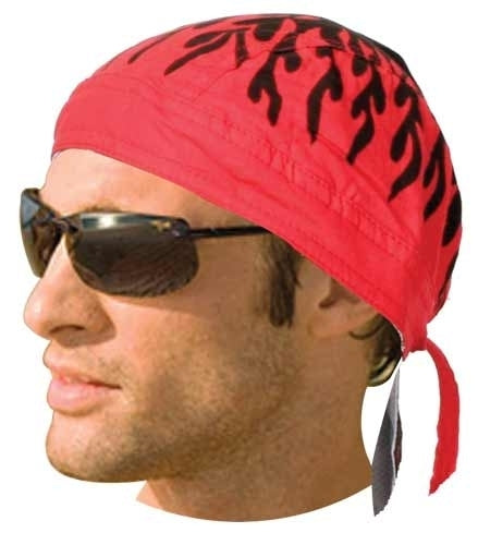 HW2673 Headwrap Red Flames-Daniel Smart Mfg - Retail