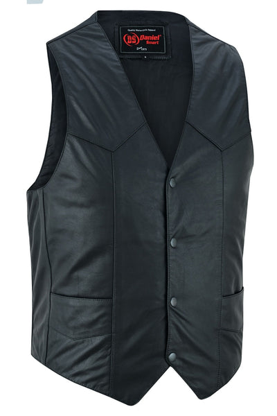 Hydra - Men's Motorcycle Leather Vest-Mens Leather Vests-Daniel Smart Mfg - Retail