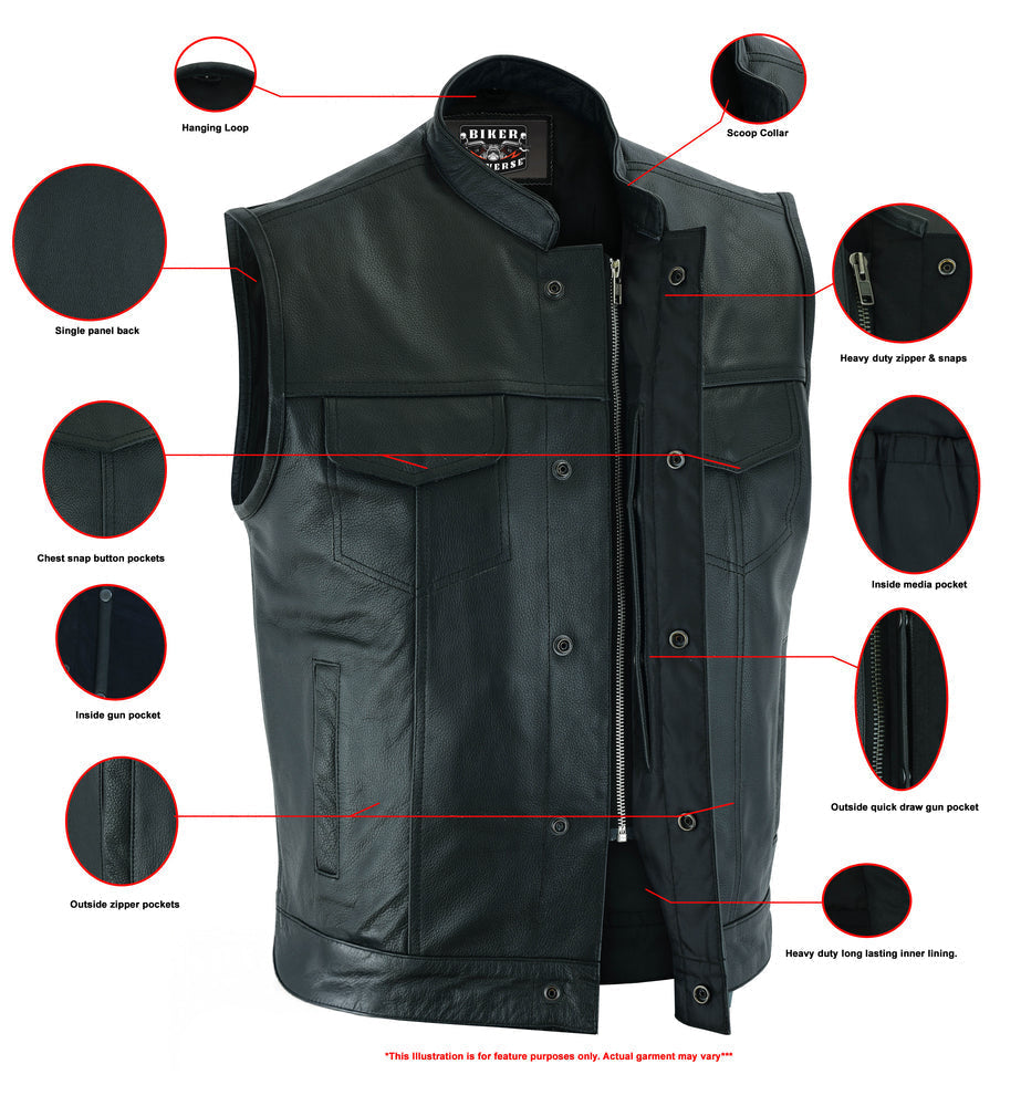 Gunslinger Leather Biker Vest