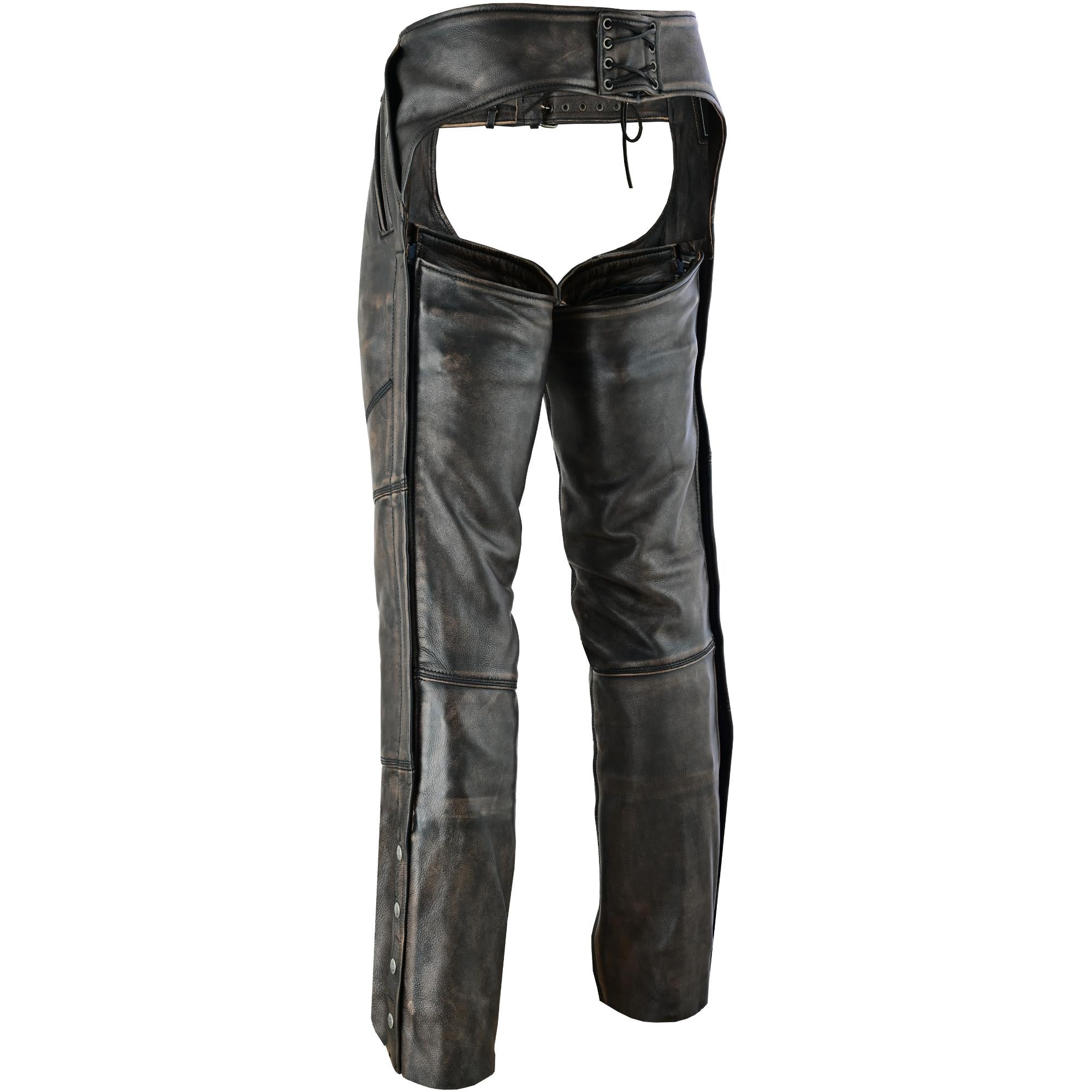 Iron Maverick Unisex Motorcycle Leather Chaps - Order Now