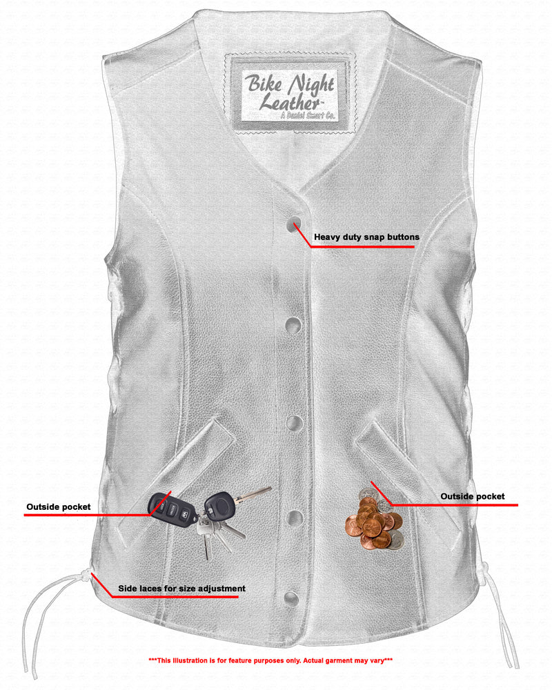 Lacera - Women's Leather Vest-Womens Leather Vests-Daniel Smart Mfg - Retail