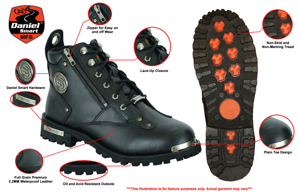 Maverick 6 - Men's Leather Motorcycle Boots-Mens Motorcycle Boots-Daniel Smart Mfg - Retail