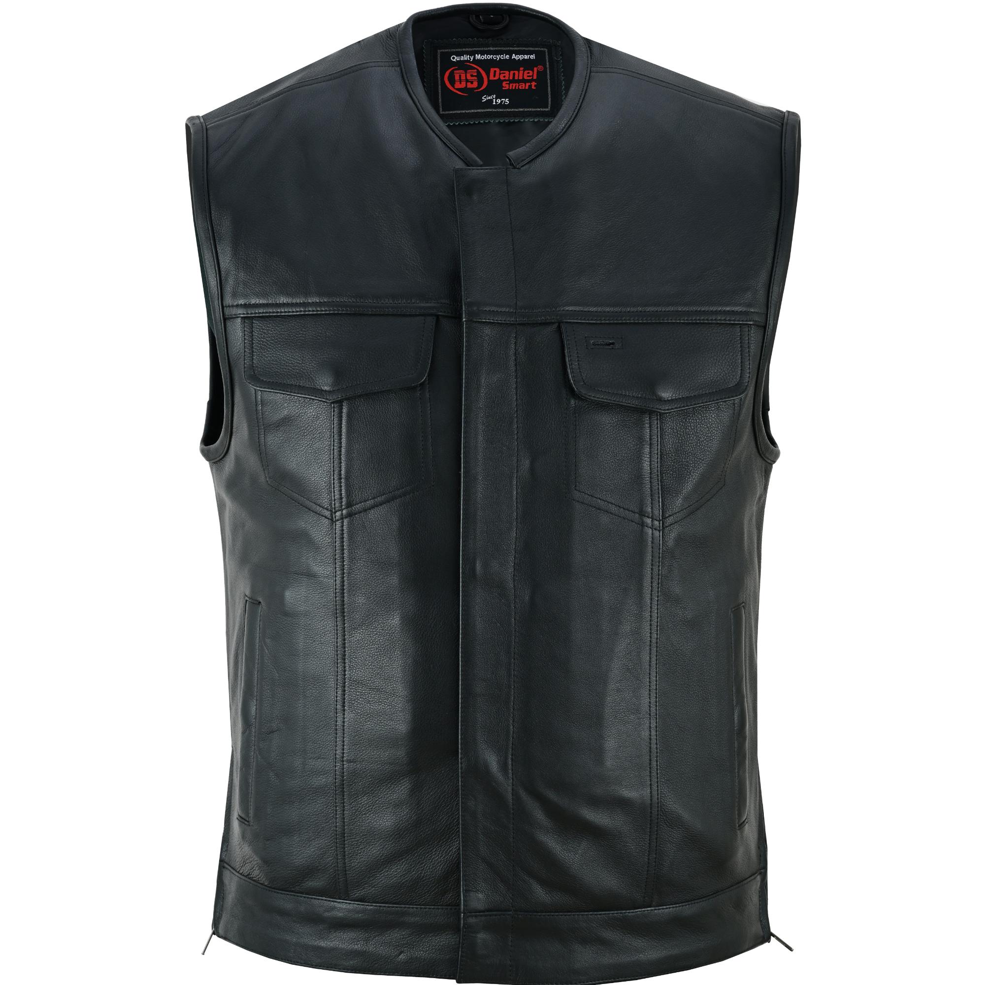 Maverick - Men's Motorcycle Leather Vest-Mens Leather Vests-Daniel Smart Mfg - Retail