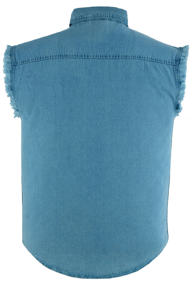 Men's Sleeveless Lightweight Denim Shirt-Denim Shirts-Daniel Smart Mfg - Retail