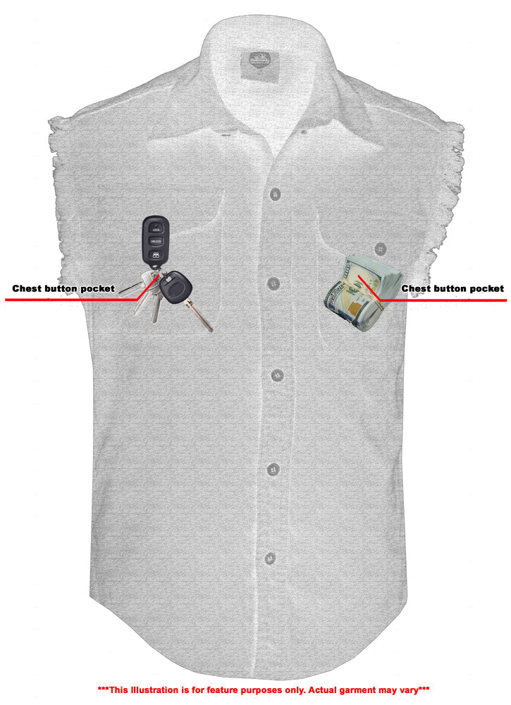 Men's Sleeveless Lightweight Denim Shirt-Denim Shirts-Daniel Smart Mfg - Retail