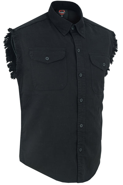 Men's Sleeveless Lightweight Denim Shirt-Denim Shirts-Daniel Smart Mfg - Retail