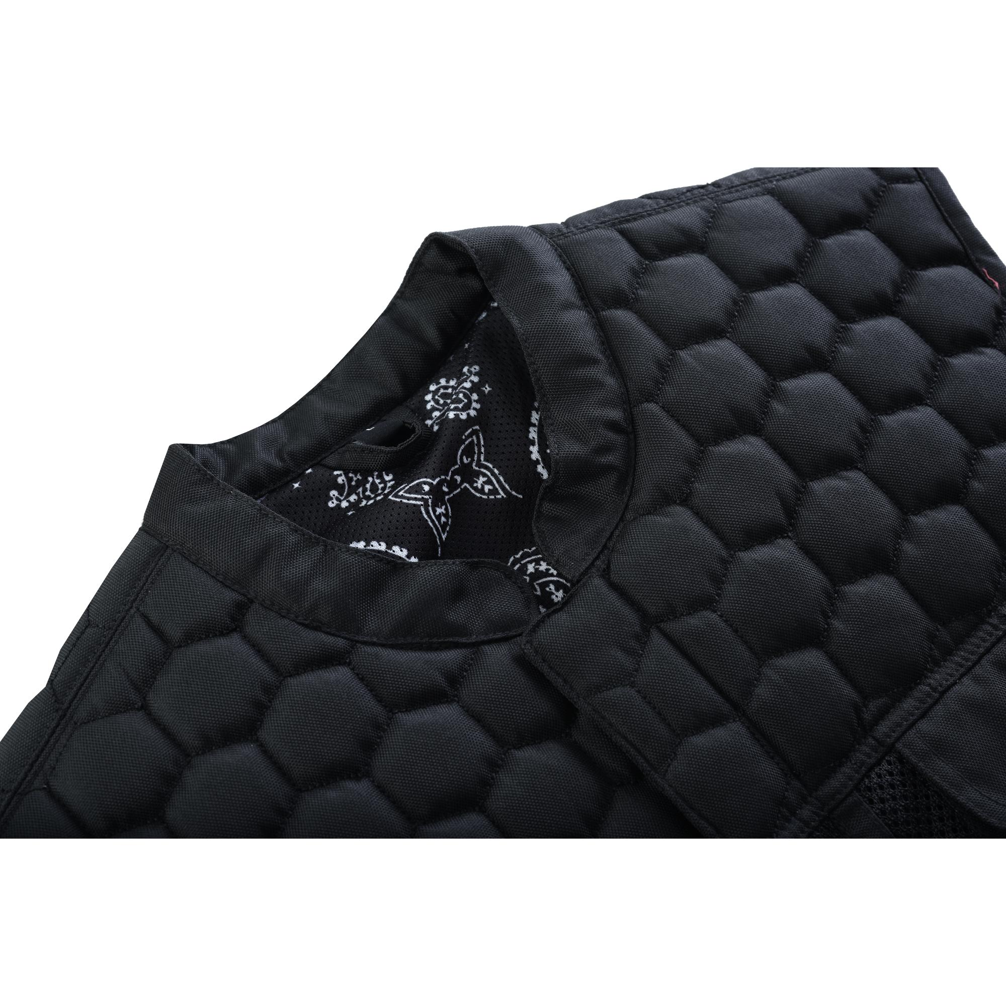 Mesh Rave Men's Black Mesh Textile Vest with Black Paisley Liner-Daniel Smart Mfg - Retail