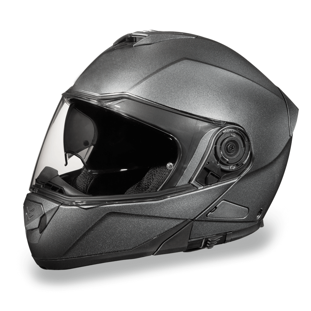 MG1-GM D.O.T. DAYTONA GLIDE- GUN METAL GREY METALLIC-Modular Helmets-Daniel Smart Mfg - Retail