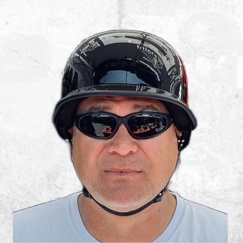 german full face motorcycle helmet 1Storm Novelty Half Style DOT Approved: 1Storm Helmet Strap Retention System With Sliding Adjuster German Style Motorcycle Half Helmet