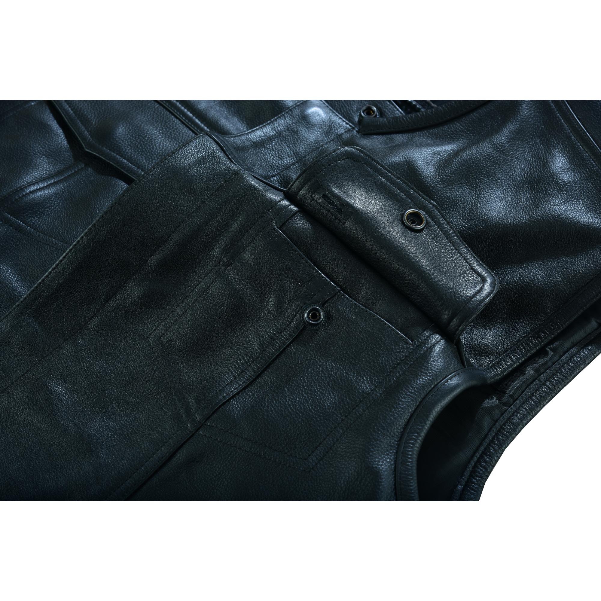 Millen - Men's Motorcycle Leather Vest-Mens Leather Vests-Daniel Smart Mfg - Retail
