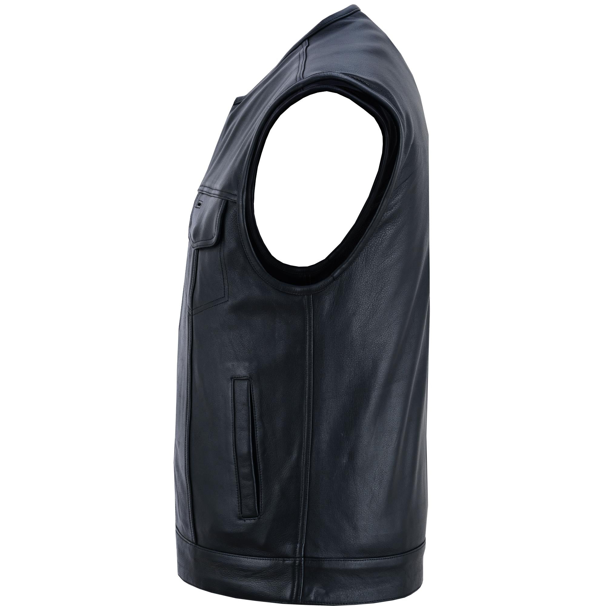 Millen - Men's Motorcycle Leather Vest-Mens Leather Vests-Daniel Smart Mfg - Retail