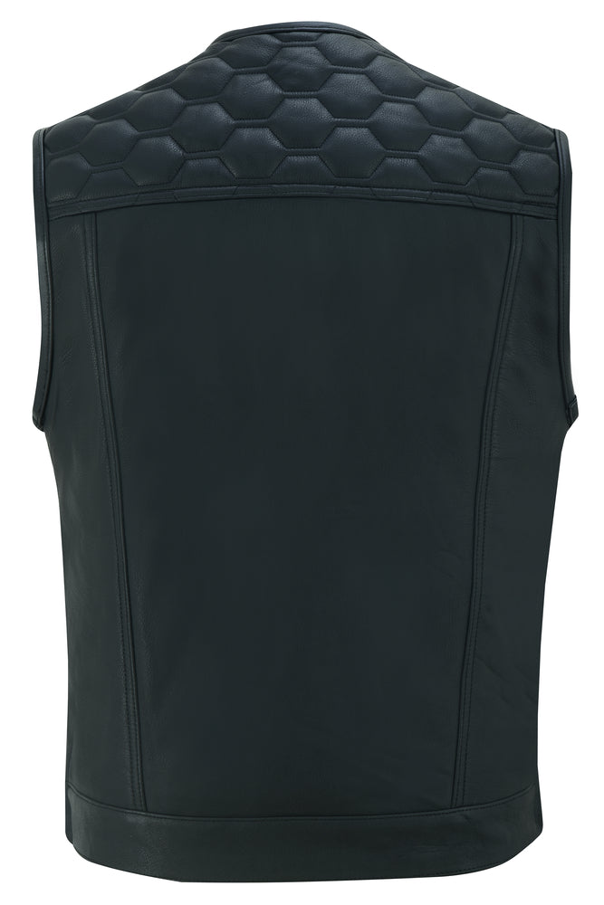 Neo - Men's Motorcycle Leather Vest-Mens Leather Vests-Daniel Smart Mfg - Retail