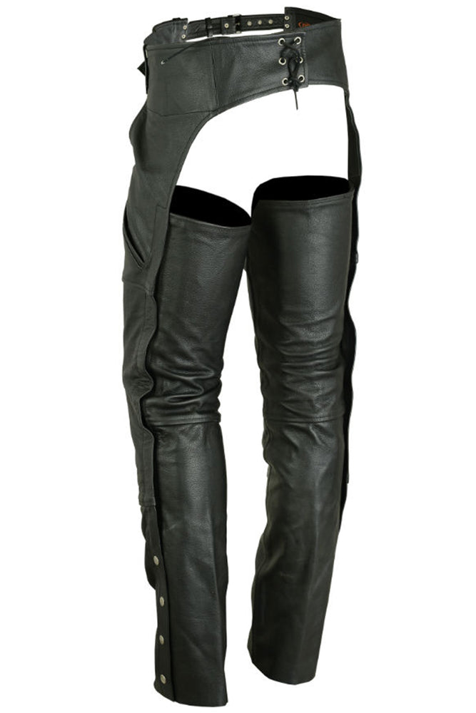 Nightshade Rider - Unisex Motorcycle Leather Chaps-Unisex Chaps & Pants-Daniel Smart Mfg - Retail