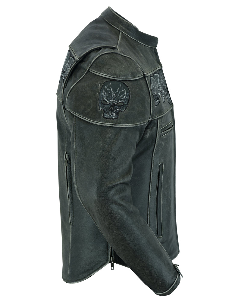Novus - Men's Leather Motorcycle Jacket-Mens Leather Motorcycle Jackets-Daniel Smart Mfg - Retail
