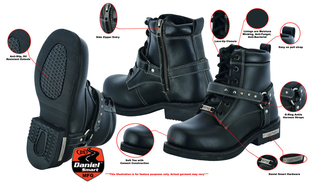 Nytra - Women's Leather Motorcycle Boots-Womens Motorcycle Boots-Daniel Smart Mfg - Retail