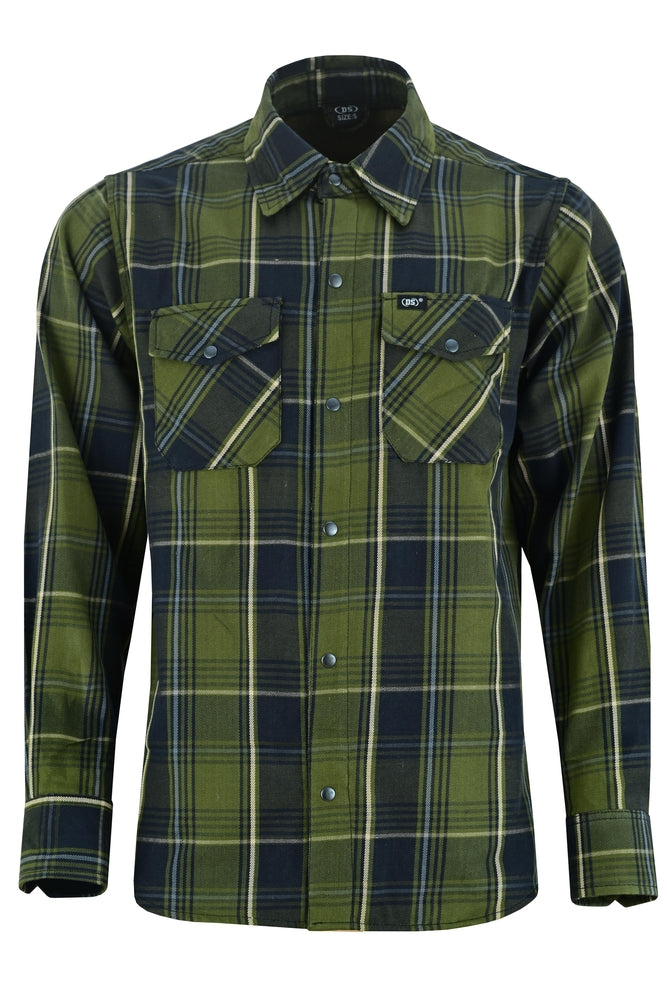 Olive Essence Men's Green Flannel Shirt-Daniel Smart Mfg - Retail